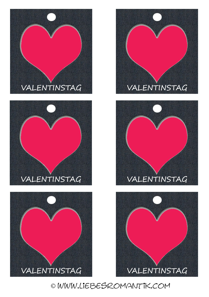 Geschenkanhänger Valentinstag zum ausdrucken - Liebesromantik