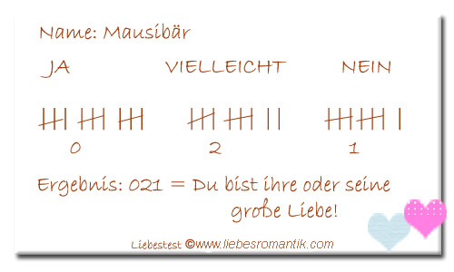 Liebestest fragen